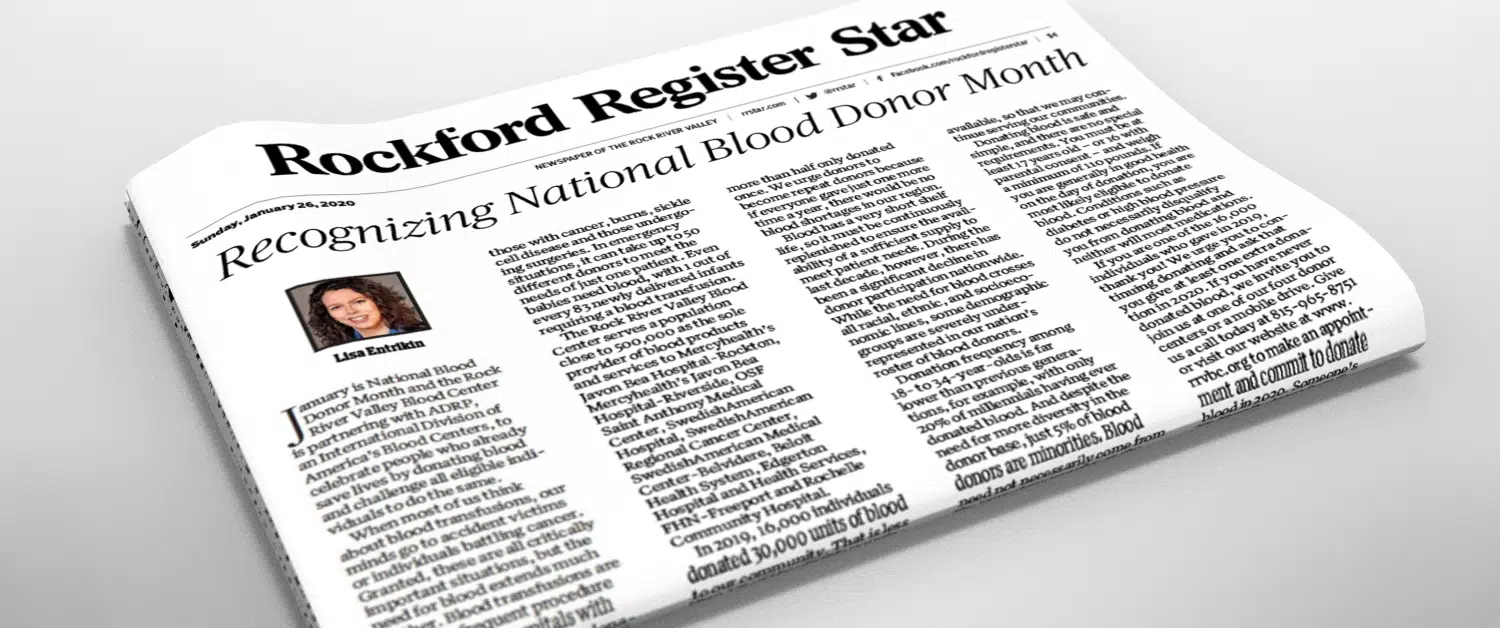 Blood donation marketing campaign newspaper article