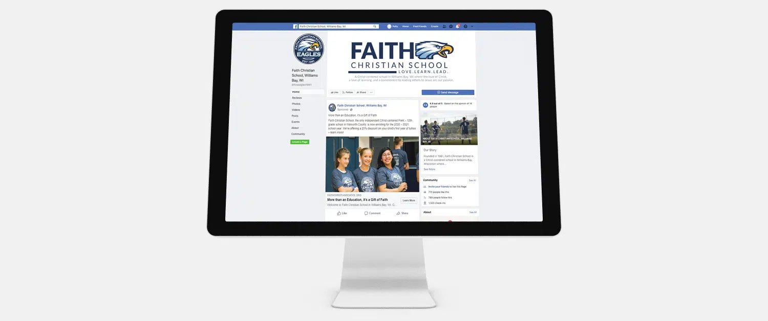 Christian school enrollment campaign on social media