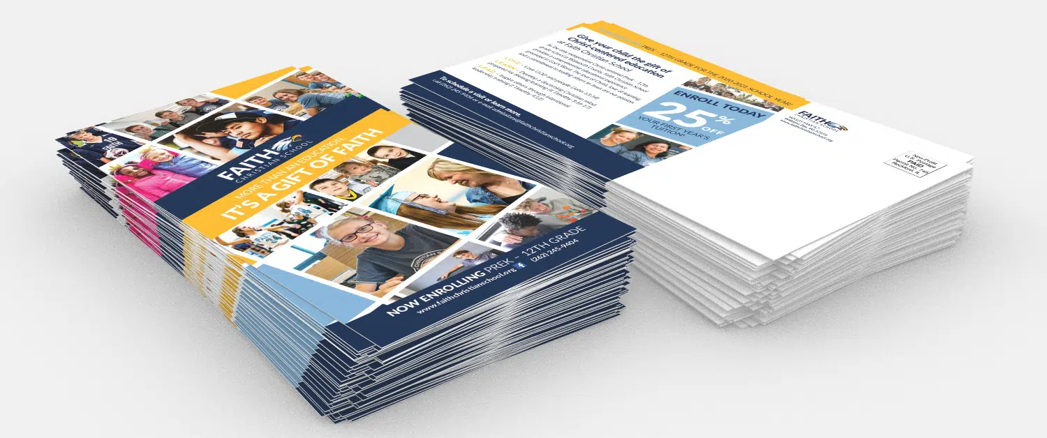 Christian School enrollment marketing campaign direct mail