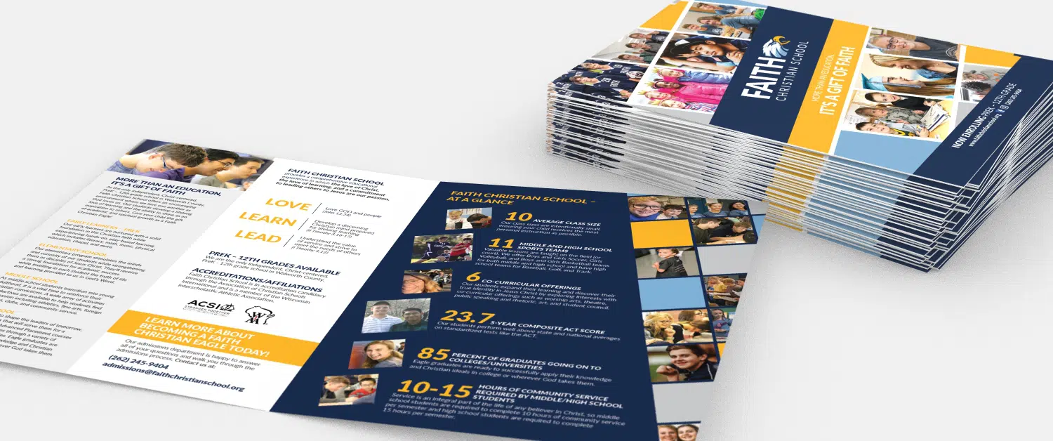 School Enrollment marketing campaign brochures