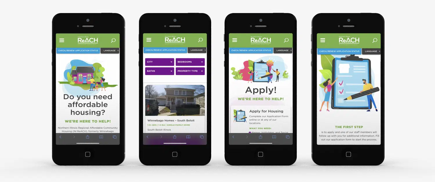 NI ReACH Website Design on smart phones