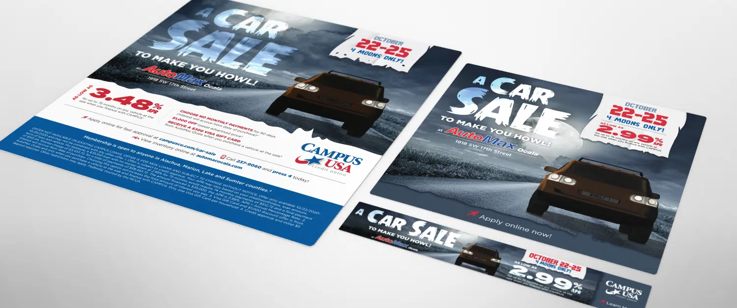 Campus USA Marketing Campaign Car sale Flyer