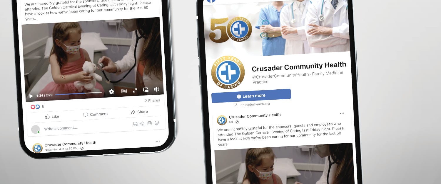 Crusader 50th Icon on social media