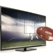 football flying out of tv