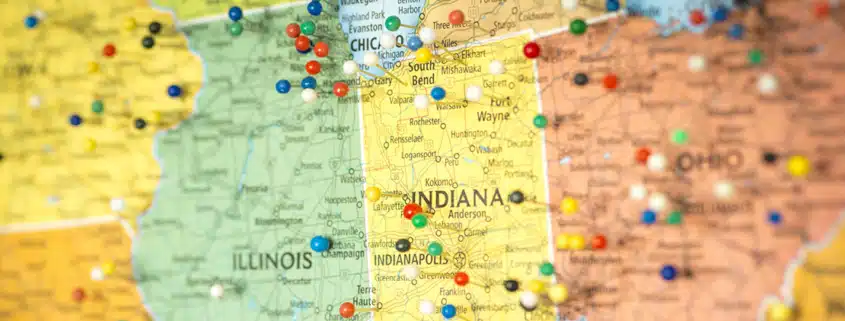map of Midwest with pushpins for new geographic markets
