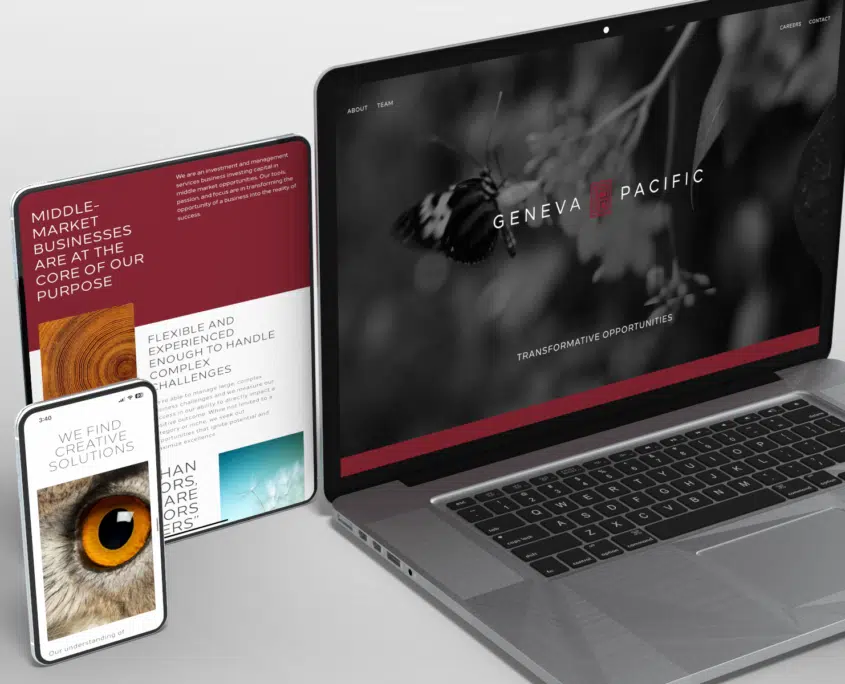 Geneva Pacific website shown on multiple devices