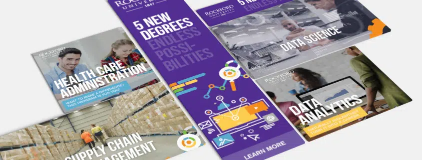 New Degrees Display Ads in tile formation