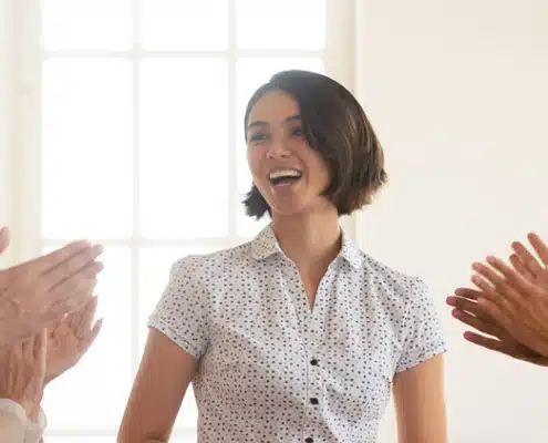 group of people clapping