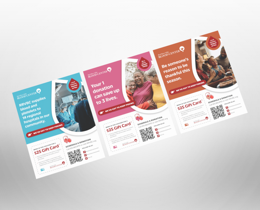 three gift card promotions for we've got to keep poking campaign