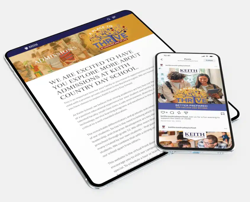 Place to Thrive Enrollment Campaign on Tablet